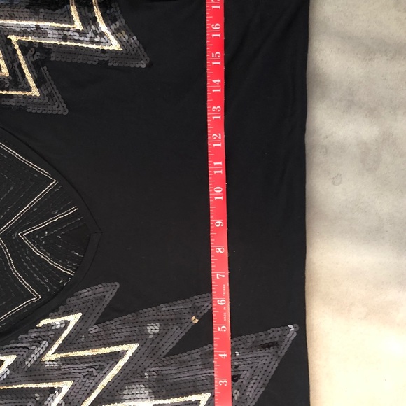 H&M Black top with Zigzag Gold & Black Sequence - Picture 6 of 7